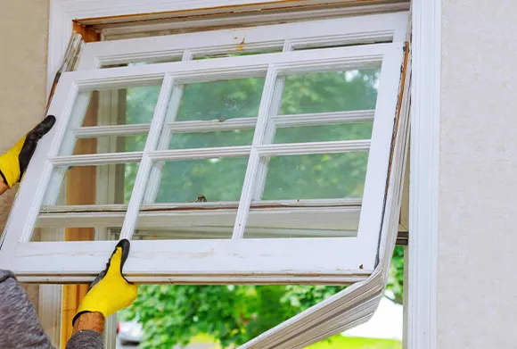 Image of a freshly installed window with tools nearby, representing quality window replacement solutions in Chesterfield, VA.